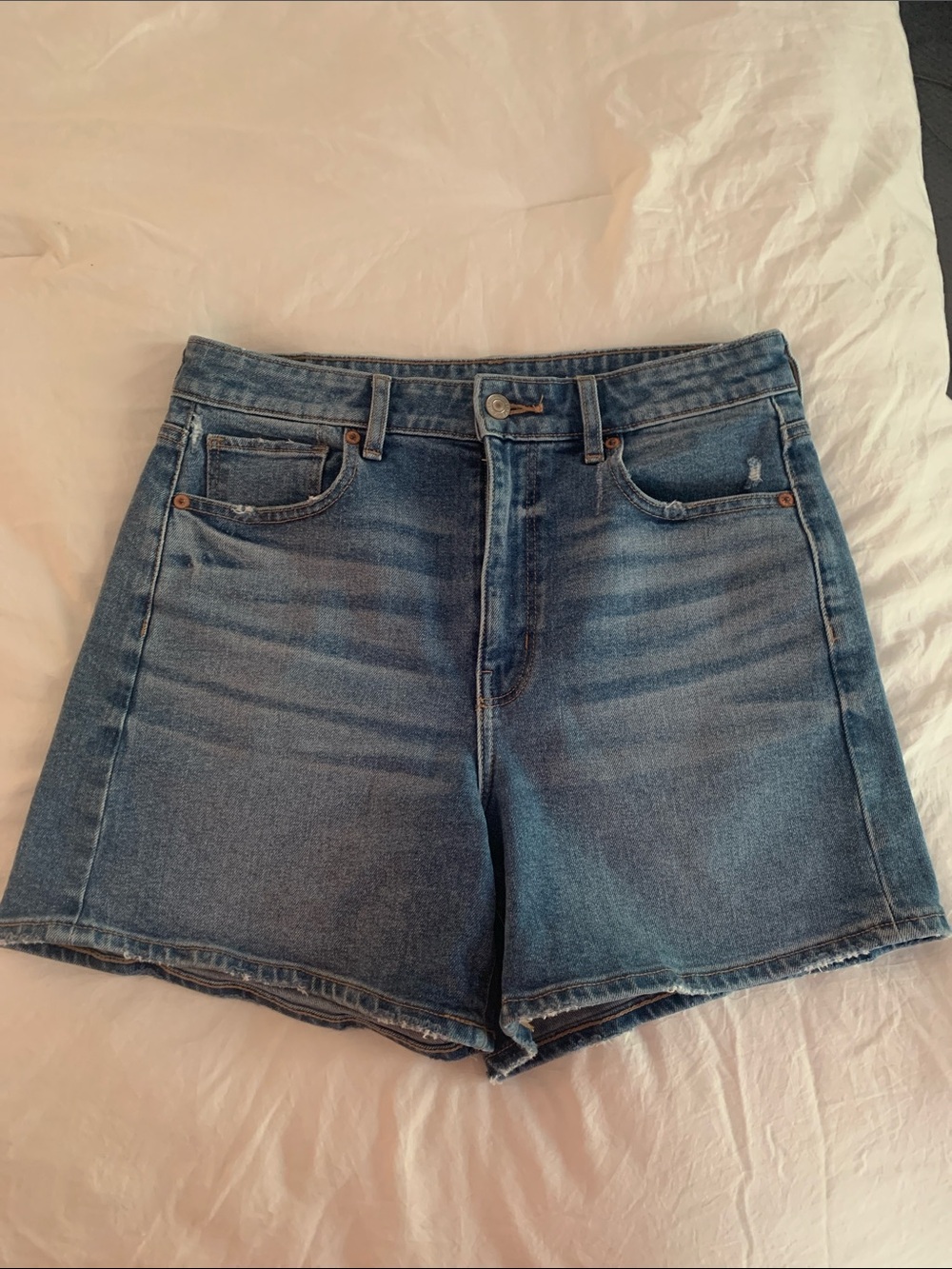 American Eagle Outfitters Classic Blue Denim High-Rise Shorts
